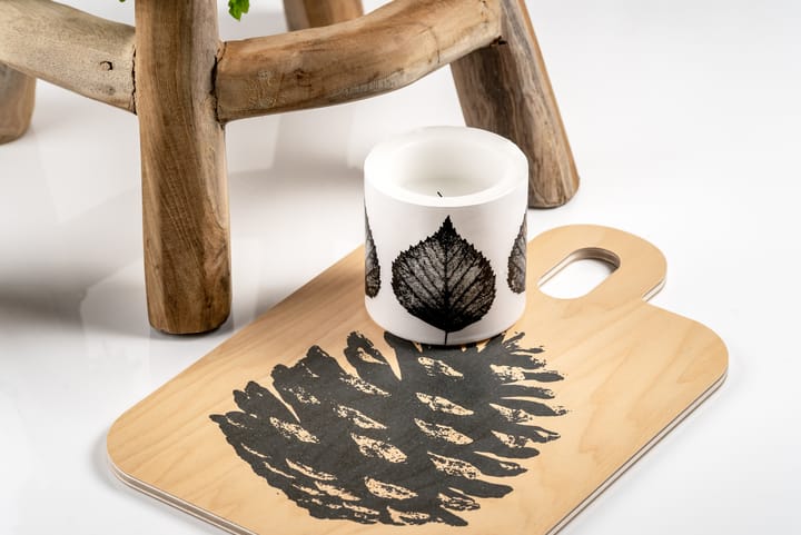 Vela gruesa Nordic The Birch Leaf 8 cm - blanco-negro - Muurla