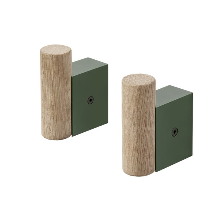 2 Ganchos Attach - roble-dark green - Muuto