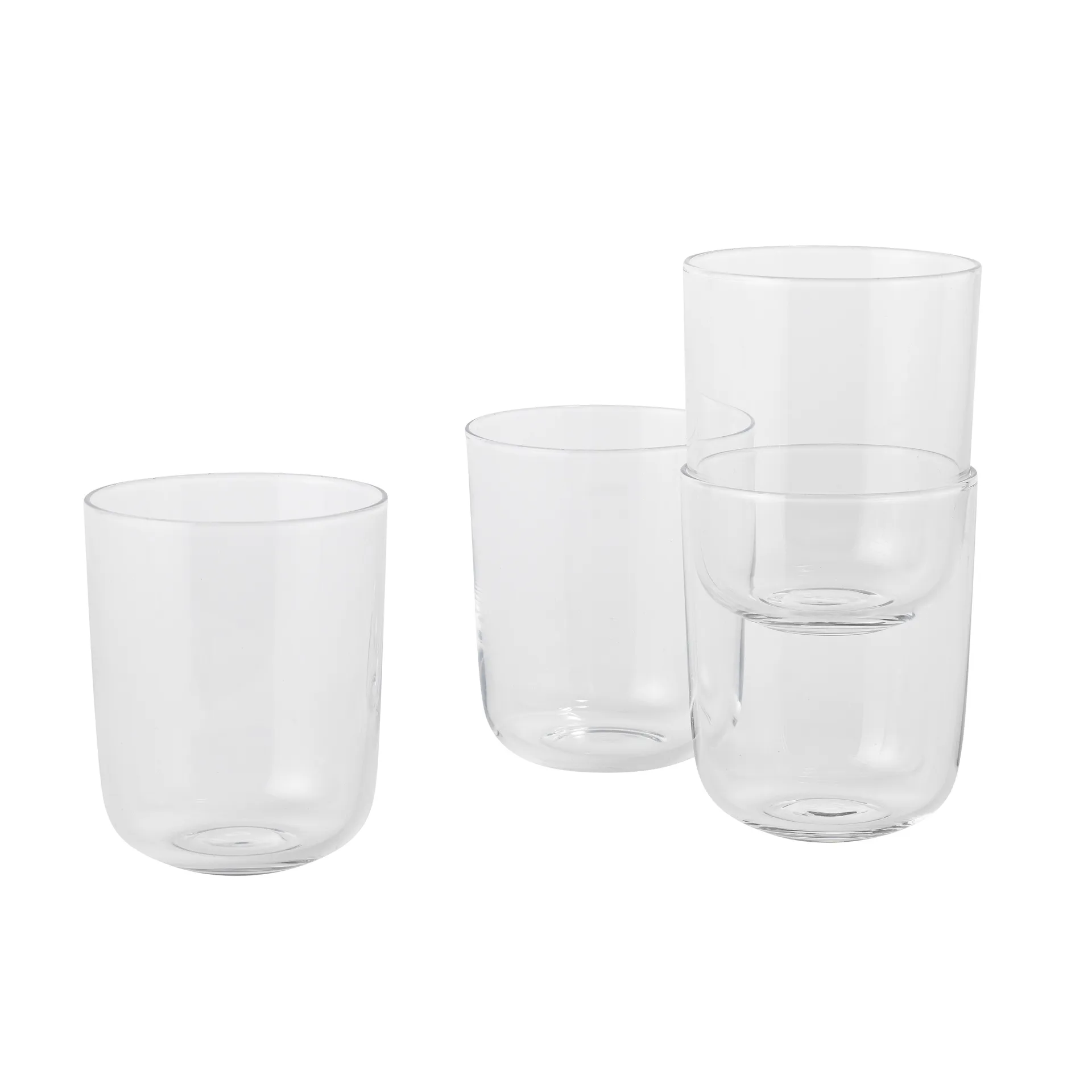 4 Vasos Corky altos, transparente Muuto