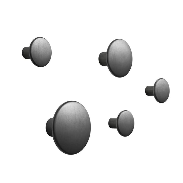 5 Colgadores The Dots, metal - negro - Muuto