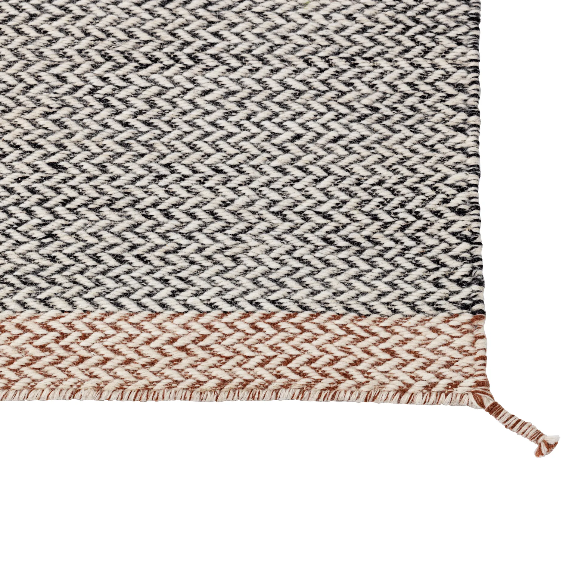 Alfombra de lana Ply 85x140 cm, negro-blanco Muuto