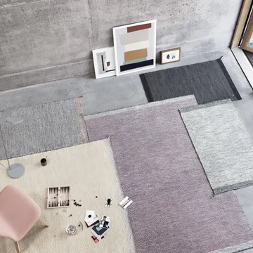 Alfombra de lana Ply 85x140 cm - negro-blanco - Muuto