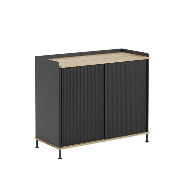 Aparador Enfold Tall - Black-Oak-Metal - Muuto