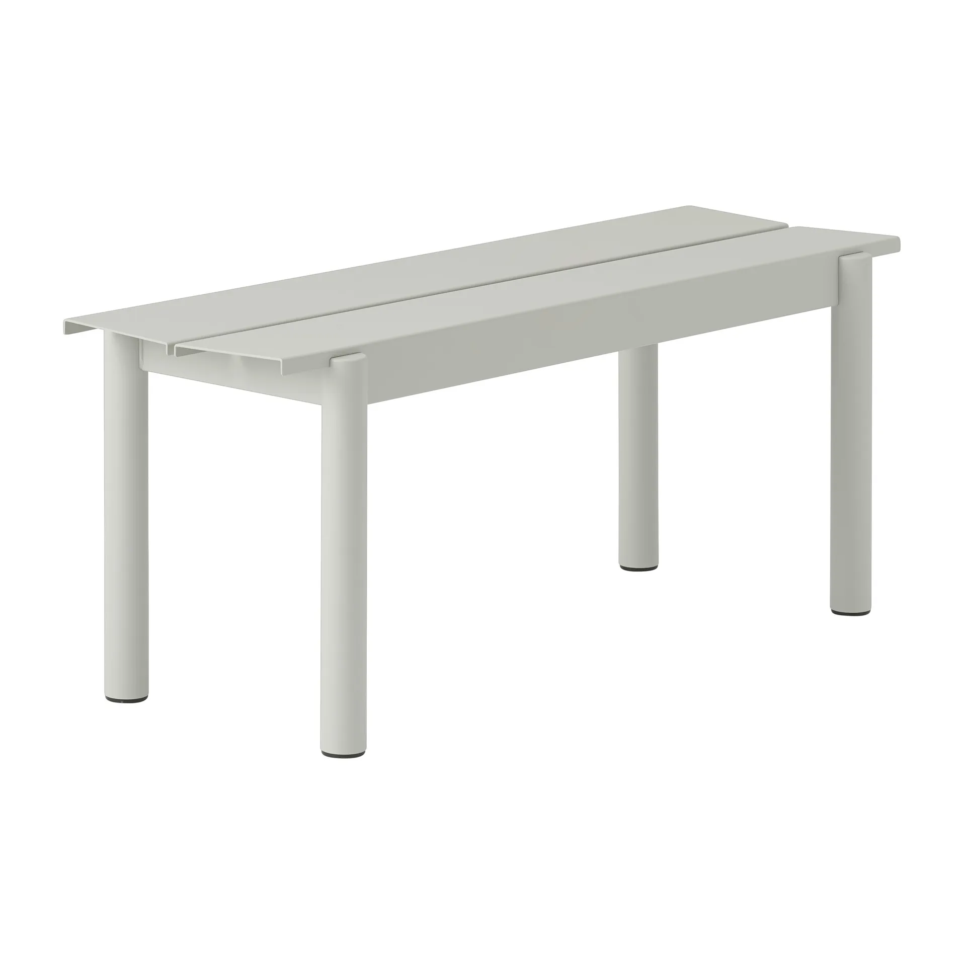 Banco de acero Linear steel bench 110 cm, grey (RAL 7044) Muuto