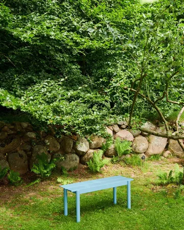 Banco de acero Linear steel bench 110 cm - Pale blue - Muuto