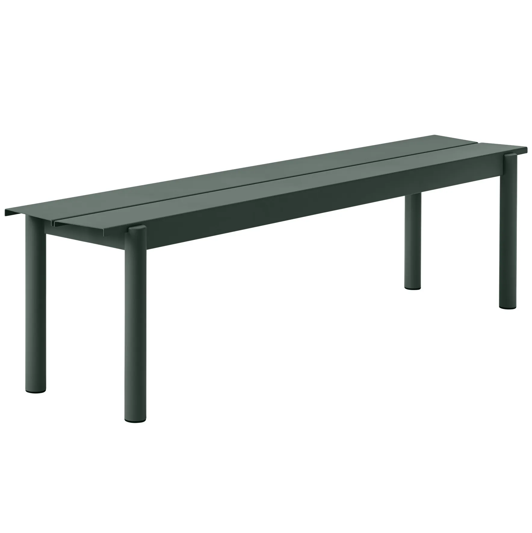Banco de acero Linear steel bench 170 cm, Dark green Muuto