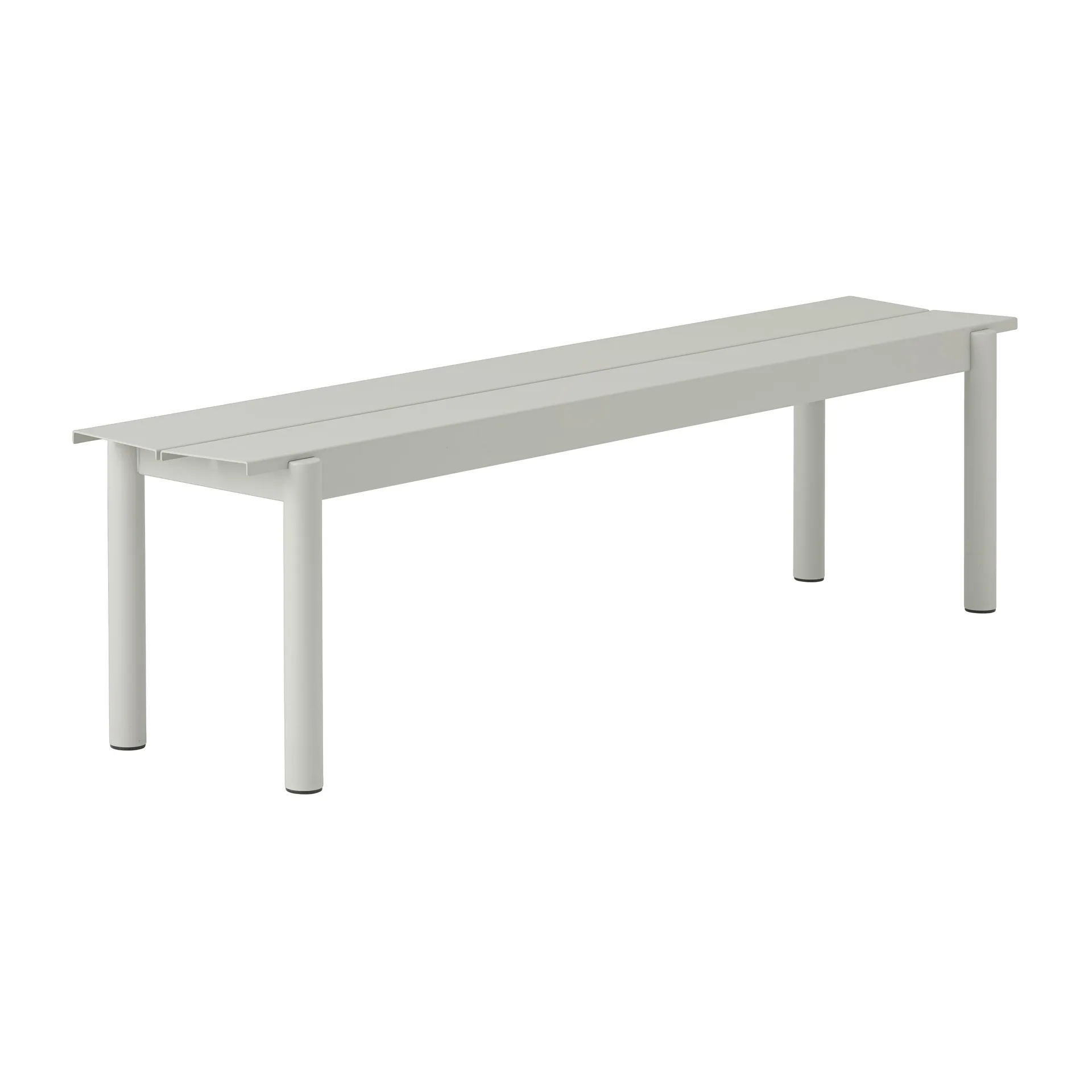 Banco de acero Linear steel bench 170 cm, grey (RAL 7044) Muuto