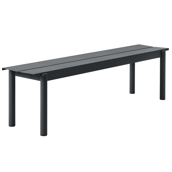 Banco de acero Linear steel bench 170 cm - negro - Muuto