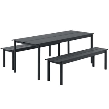Banco de acero Linear steel bench 170 cm - negro - Muuto