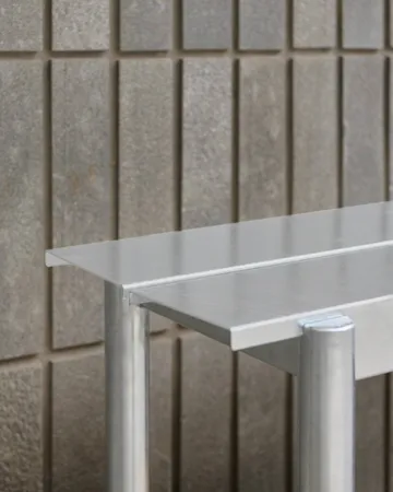 Banco de acero Linear steel bench 170 cm - Warm galvanized steel - Muuto