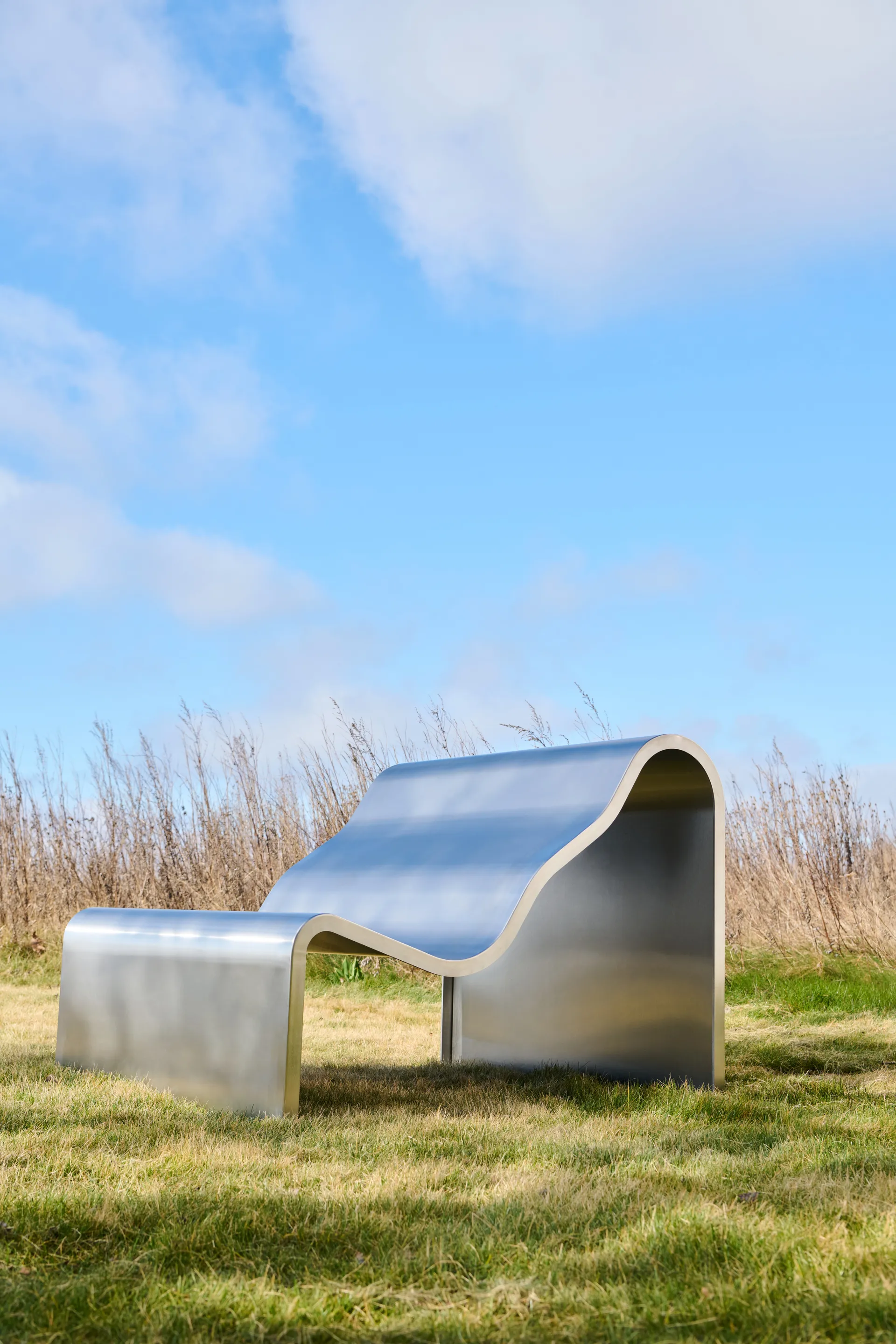 Banco Dream View , Acero cepillado, 100 cm Muuto