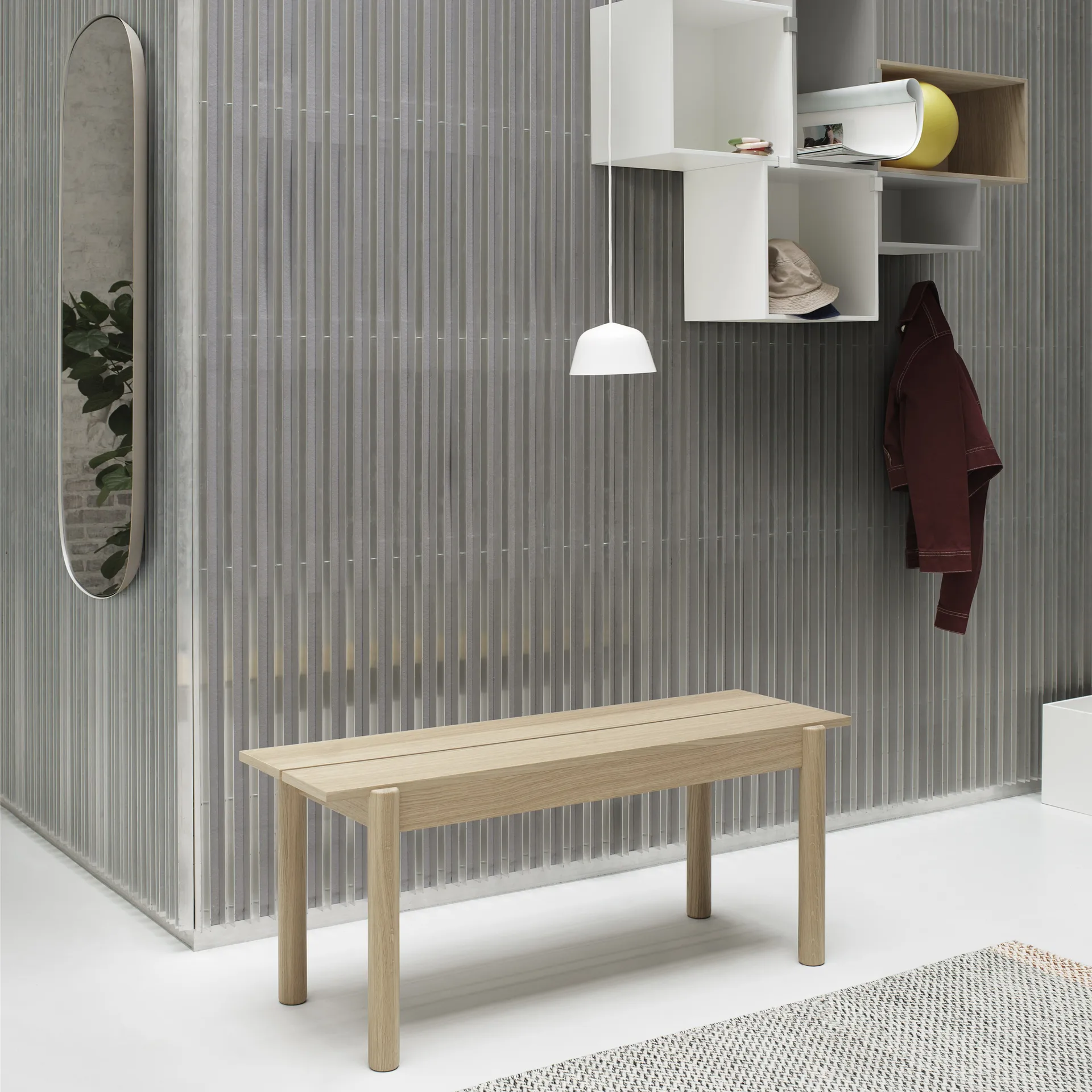Banco Linear, roble, 110 cm Muuto