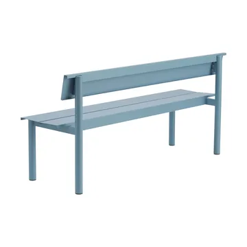 Banco Linear Steel con respaldo - Azul pálido, 170x34 cm - Muuto