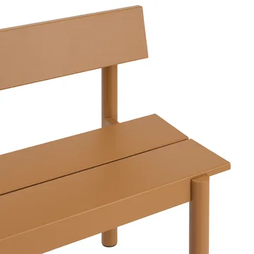Banco Linear Steel con respaldo - Naranja quemado, 110×34 cm - Muuto