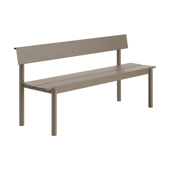 Banco Linear Steel con respaldo - Topo, 170x34 cm - Muuto