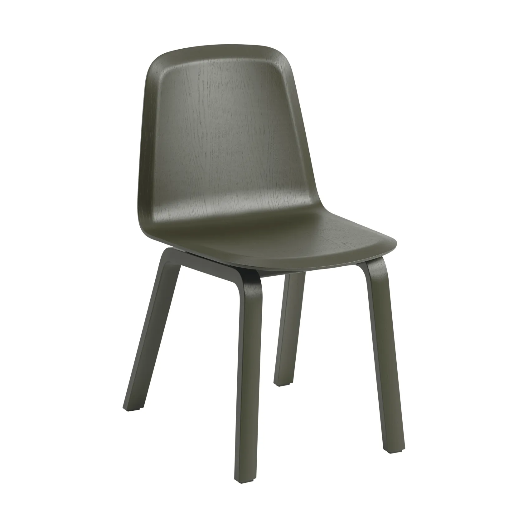 Brink Chair Wood Base silla, Dark olive Muuto