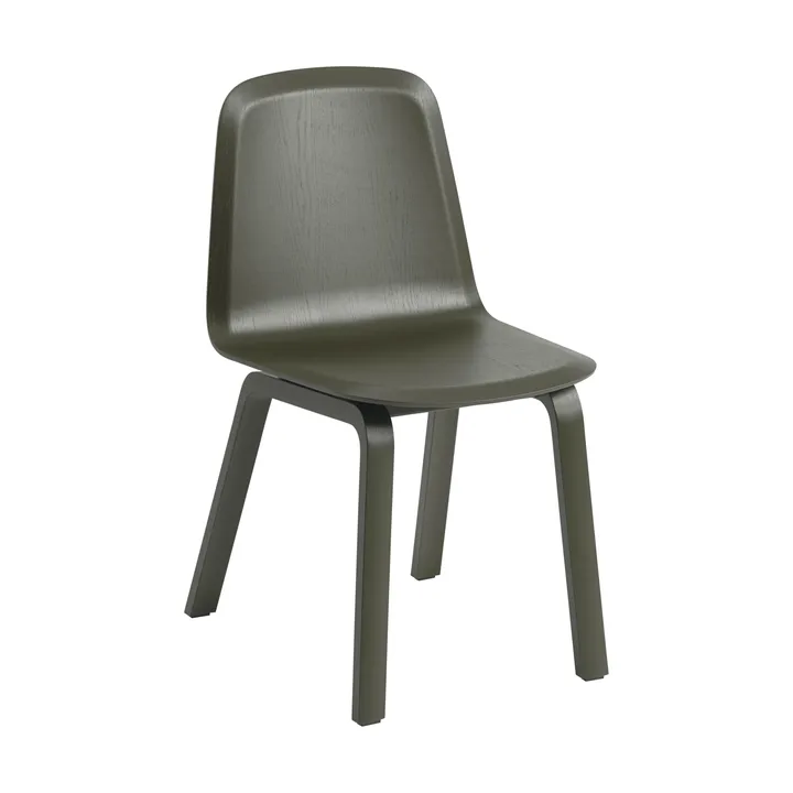 Brink Chair Wood Base silla - Dark olive - Muuto