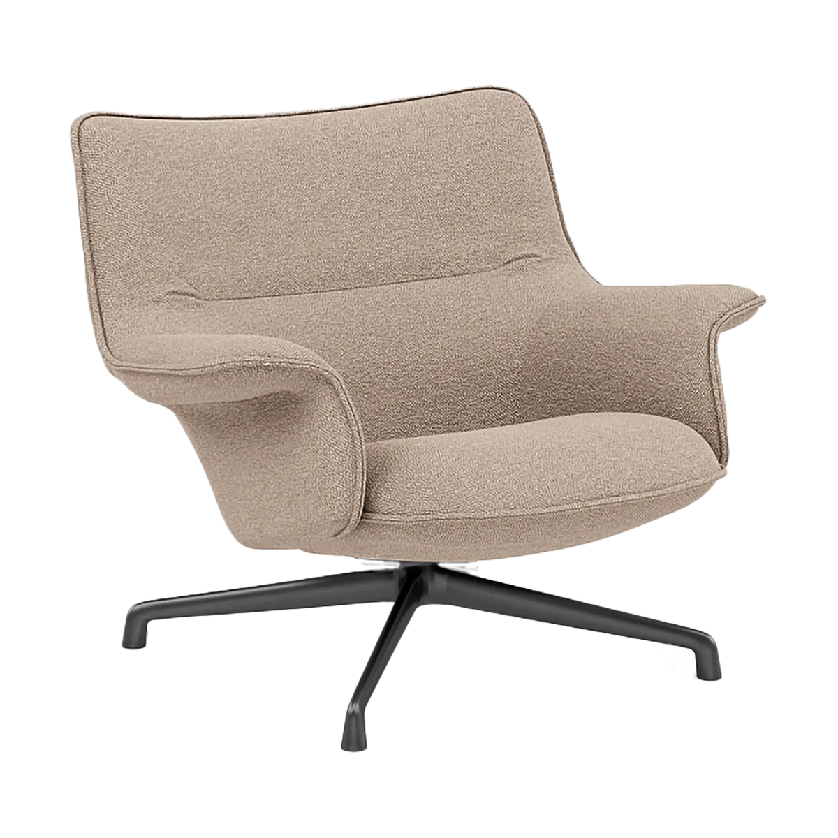 Butaca bajo Doze con base giratoria, Hearth 6 Anthracite/black Muuto