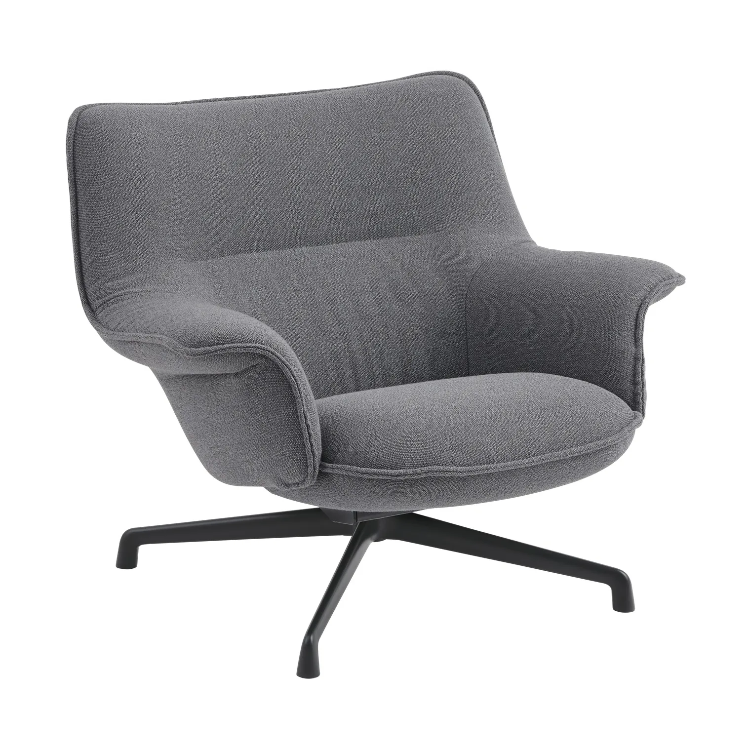 Butaca bajo Doze con base giratoria, Ocean 80-anthracite black Muuto