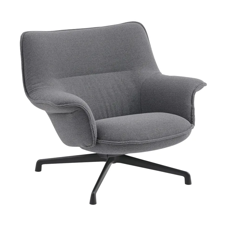 Butaca bajo Doze con base giratoria - Ocean 80-anthracite black - Muuto
