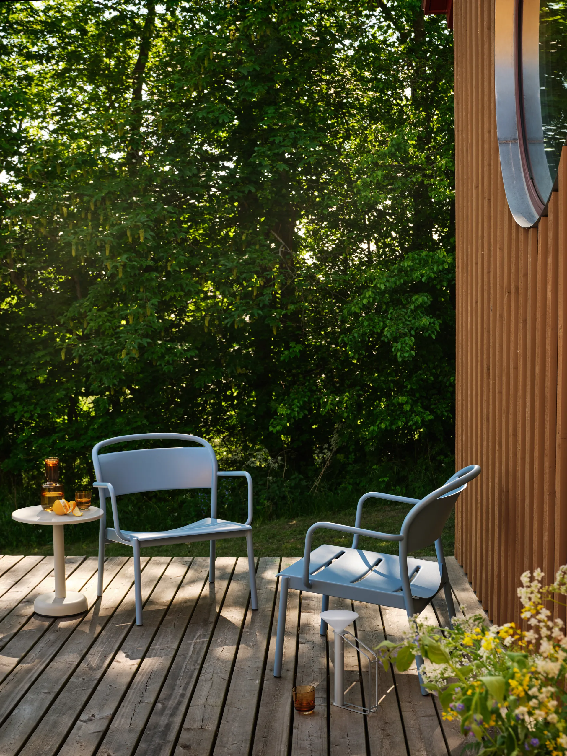 Butaca lounge Linear Steel , Azul pálido Muuto