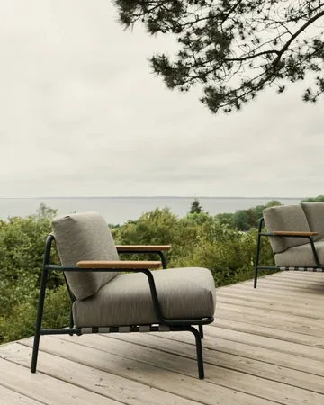 Butaca Lounge Settle Lounge Chair - Ribbed Weave 2 Dark green - Muuto
