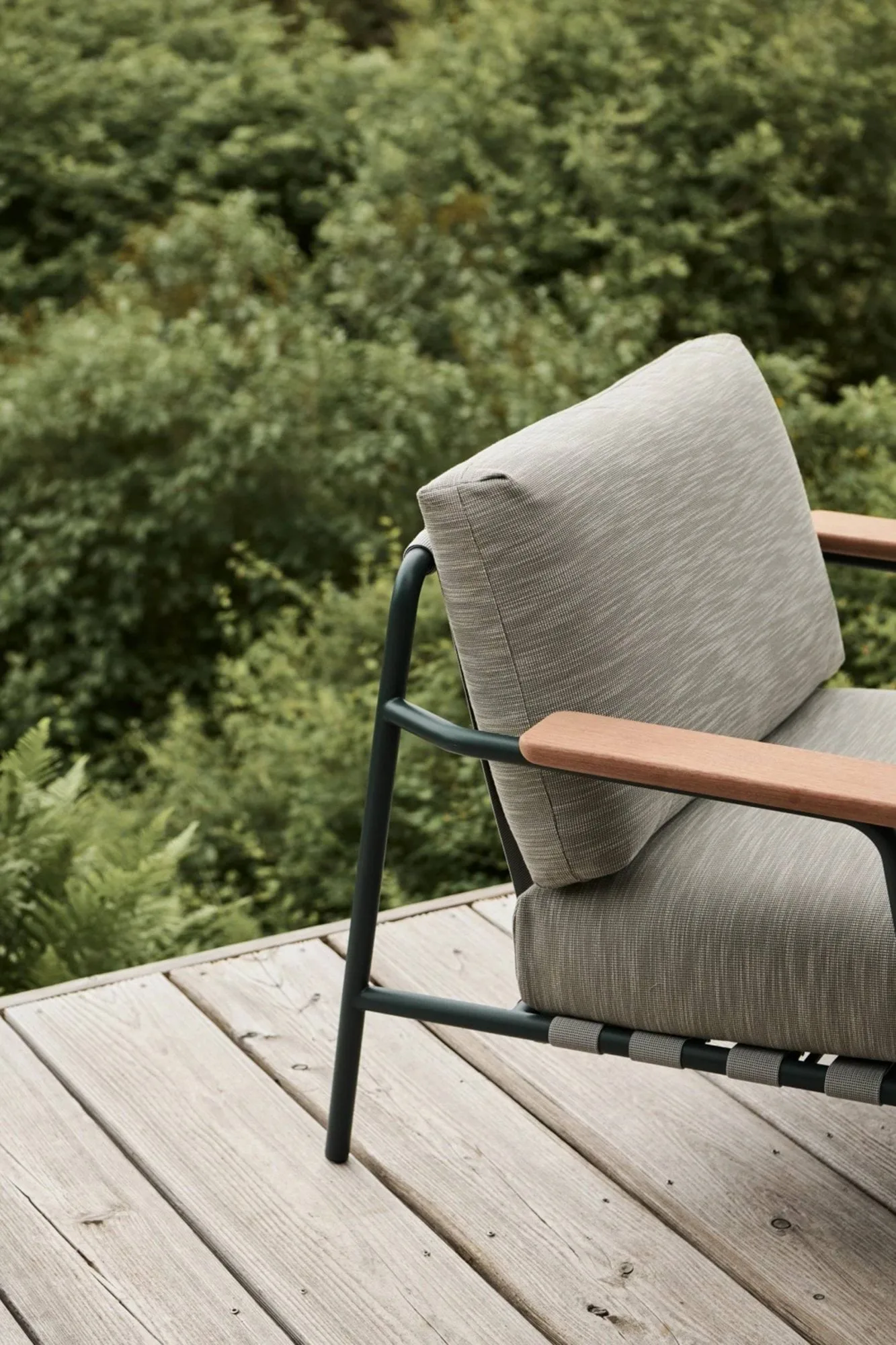 Butaca Lounge Settle Lounge Chair, Ribbed Weave 2 Dark green Muuto