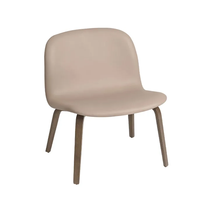 Butaca Lounge Visu asiento tapizado - Refine leather beige-Brown oak - Muuto