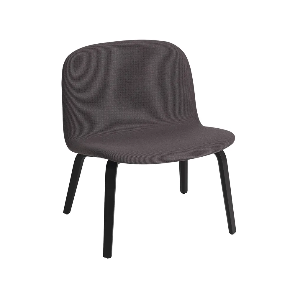 Butaca Lounge Visu asiento tapizado, Twill weave 160-Black Muuto