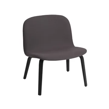 Butaca Lounge Visu asiento tapizado - Twill weave 160-Black - Muuto