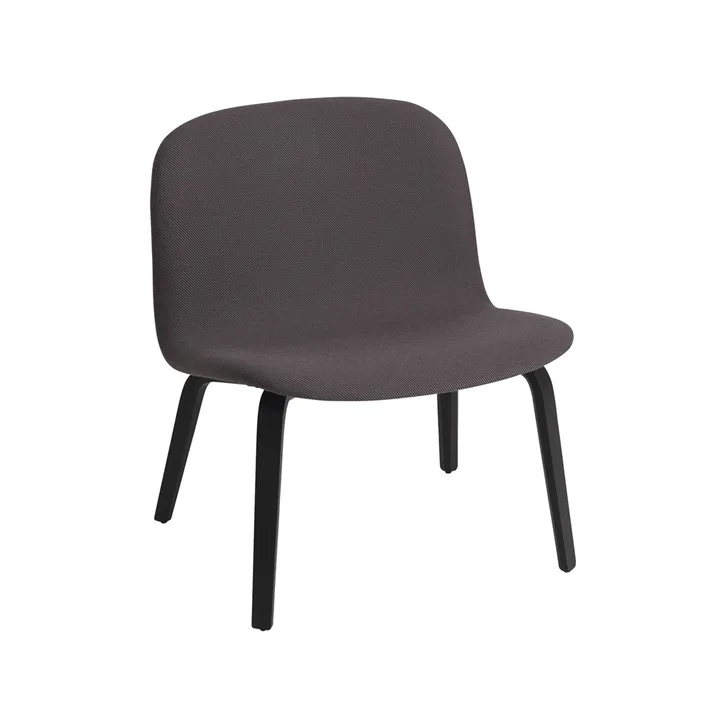 Butaca Lounge Visu asiento tapizado - Twill weave 160-Black - Muuto