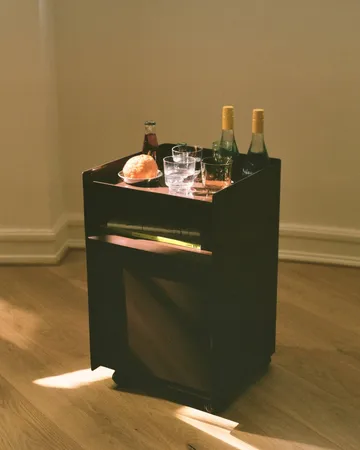 Carrito auxiliar Folded Trolley con cajón - Rojo oscuro - Muuto