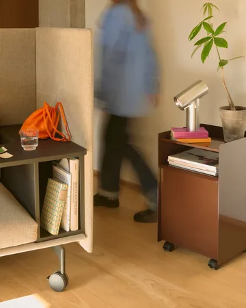 Carrito auxiliar Folded Trolley con cajón - Rojo oscuro - Muuto