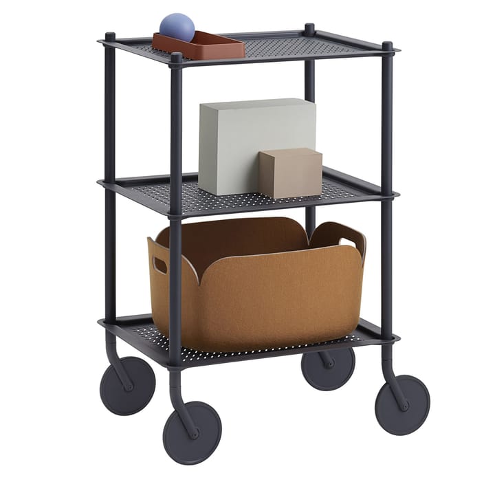 Carrito Flow 3-layer 90 cm, azul-gris Muuto
