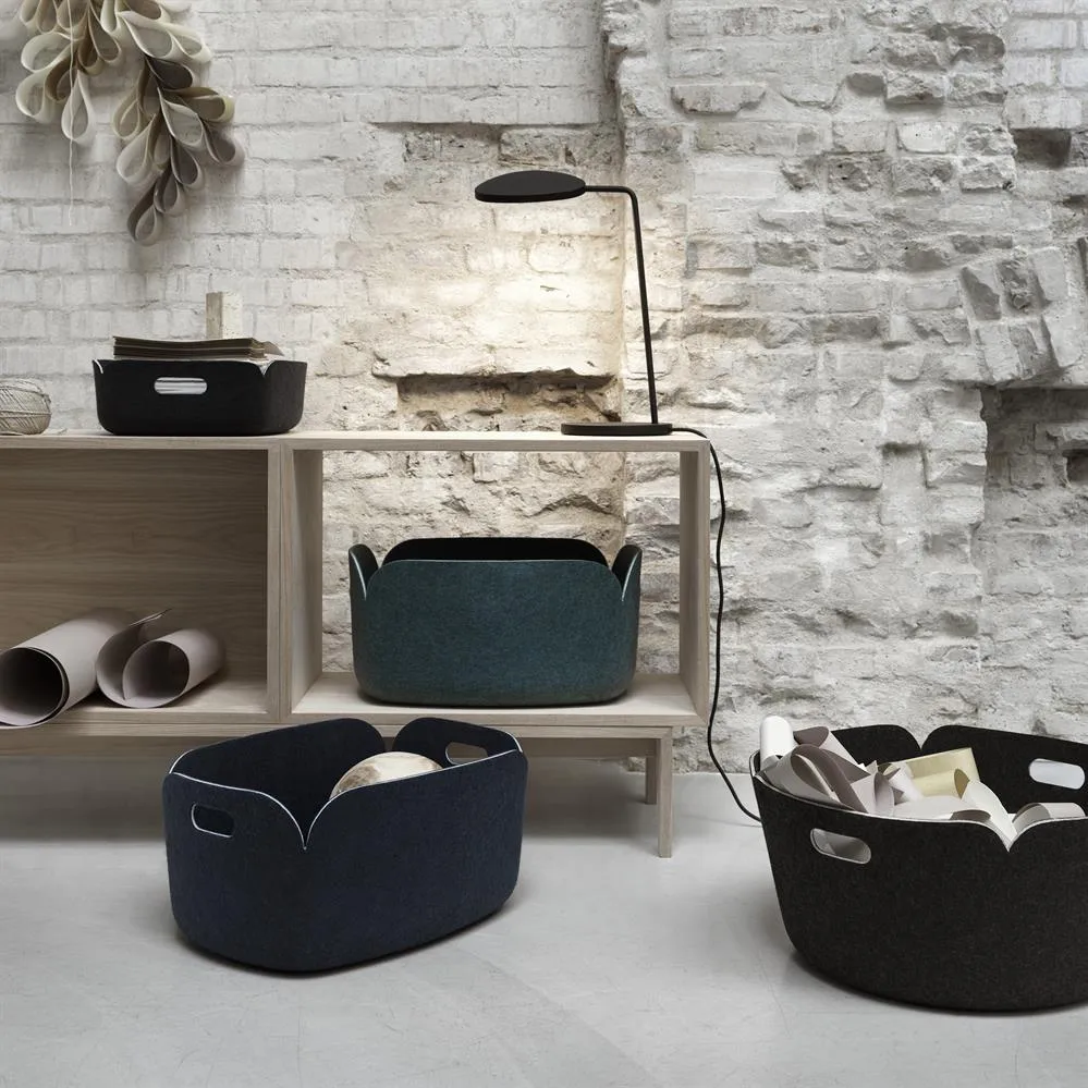 Cesta Restore, redonda, Black melange (negro) Muuto