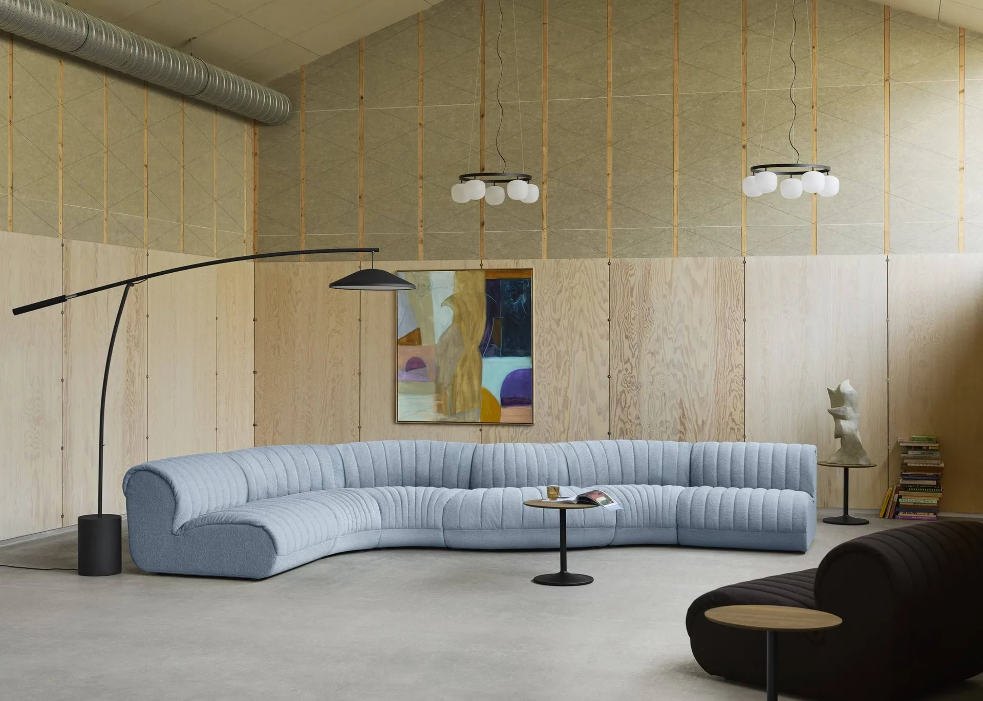 Contra lámpara de pie, Anthracite black-concrete, 188 cm Muuto