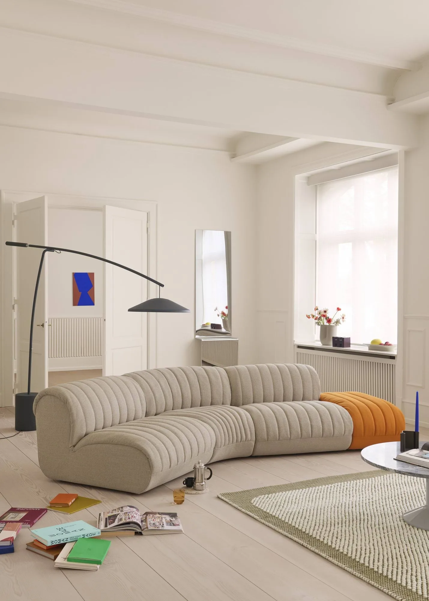 Contra lámpara de pie, Anthracite black-concrete, 188 cm Muuto