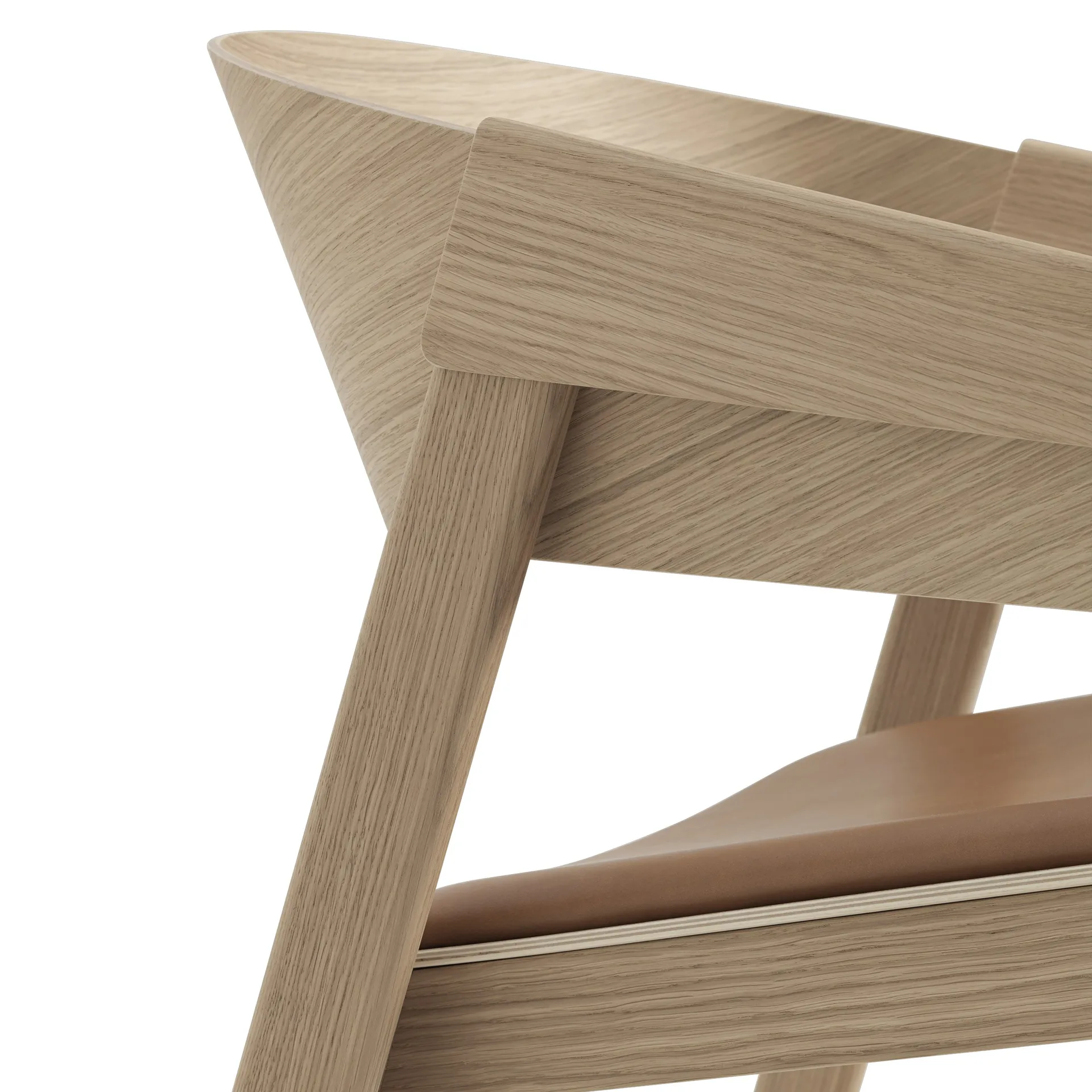 Cover Sillón cuero, coñac-roble Muuto