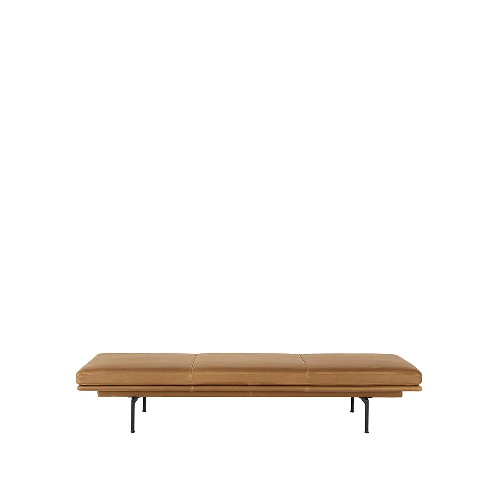 Diván Outline, Refine leather cognac-Black Muuto