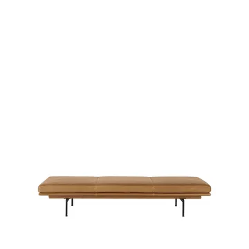 Diván Outline - Refine leather cognac-Black - Muuto