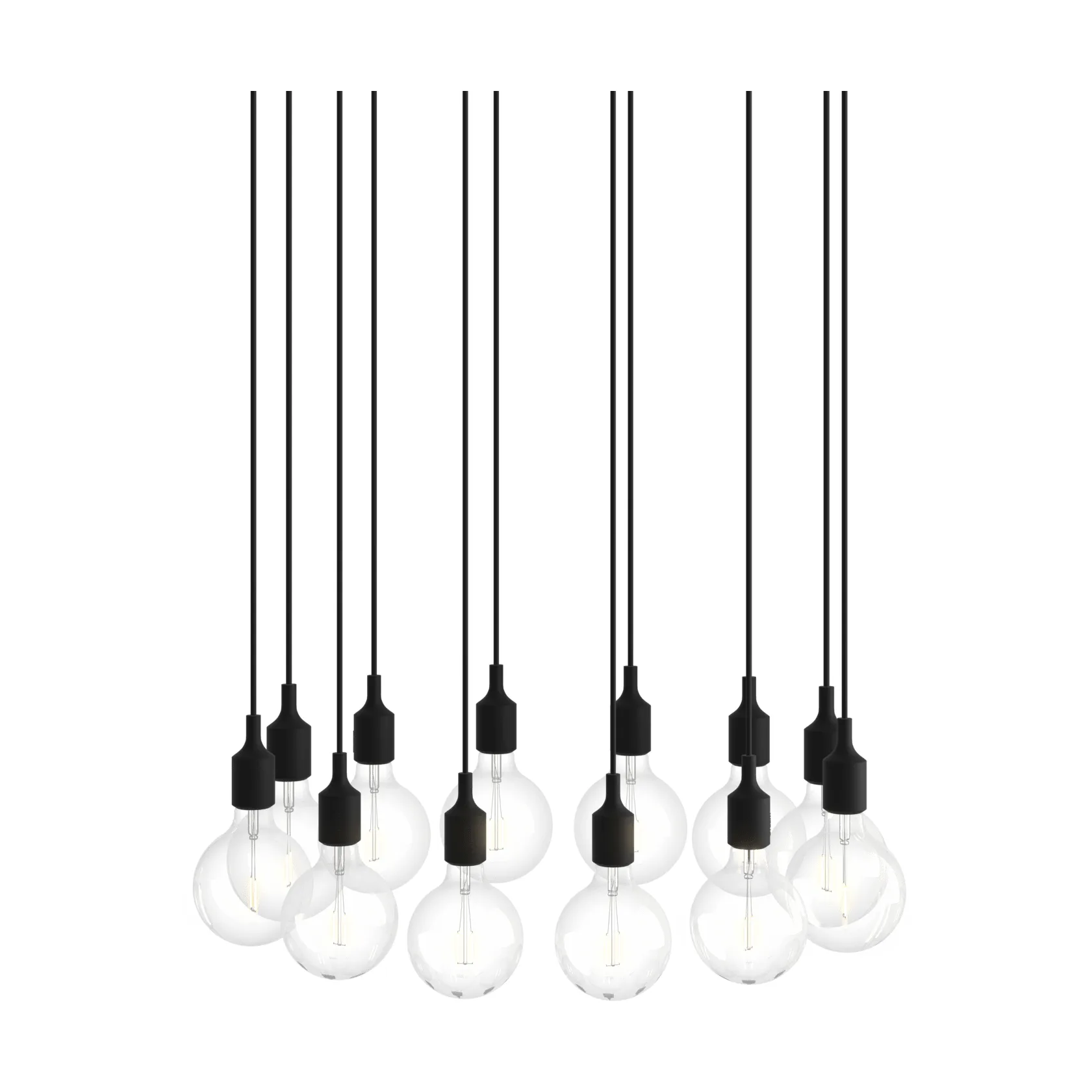 E27 Pendant Cluster 12 lámpara colgante, Black Muuto