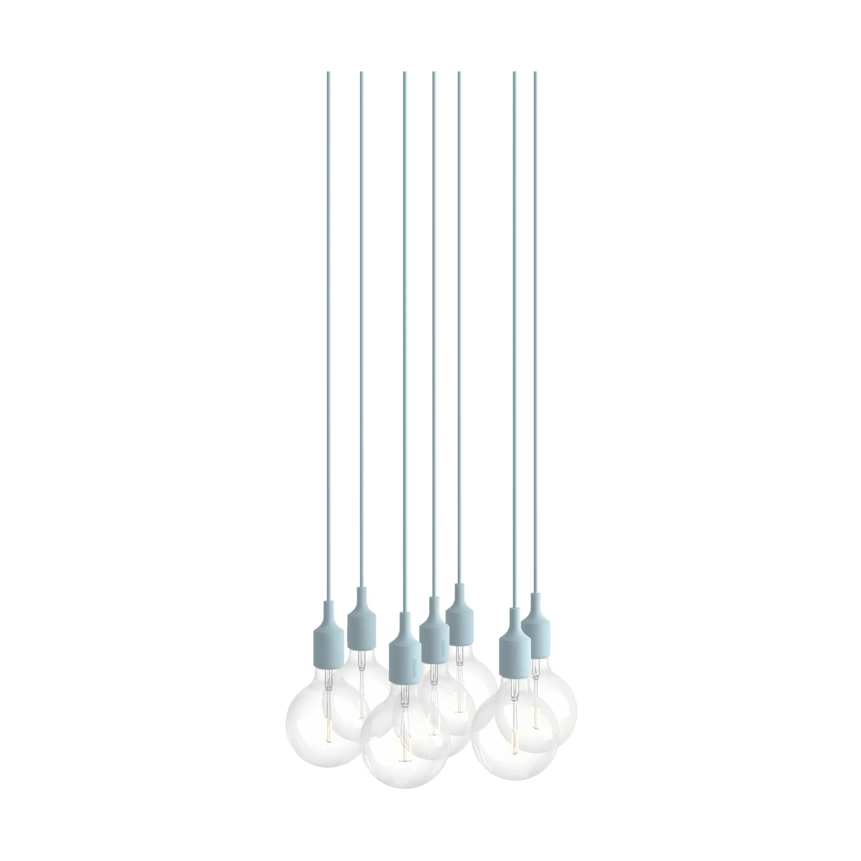 E27 Pendant Cluster 7 lámpara colgante, Azul claro Muuto