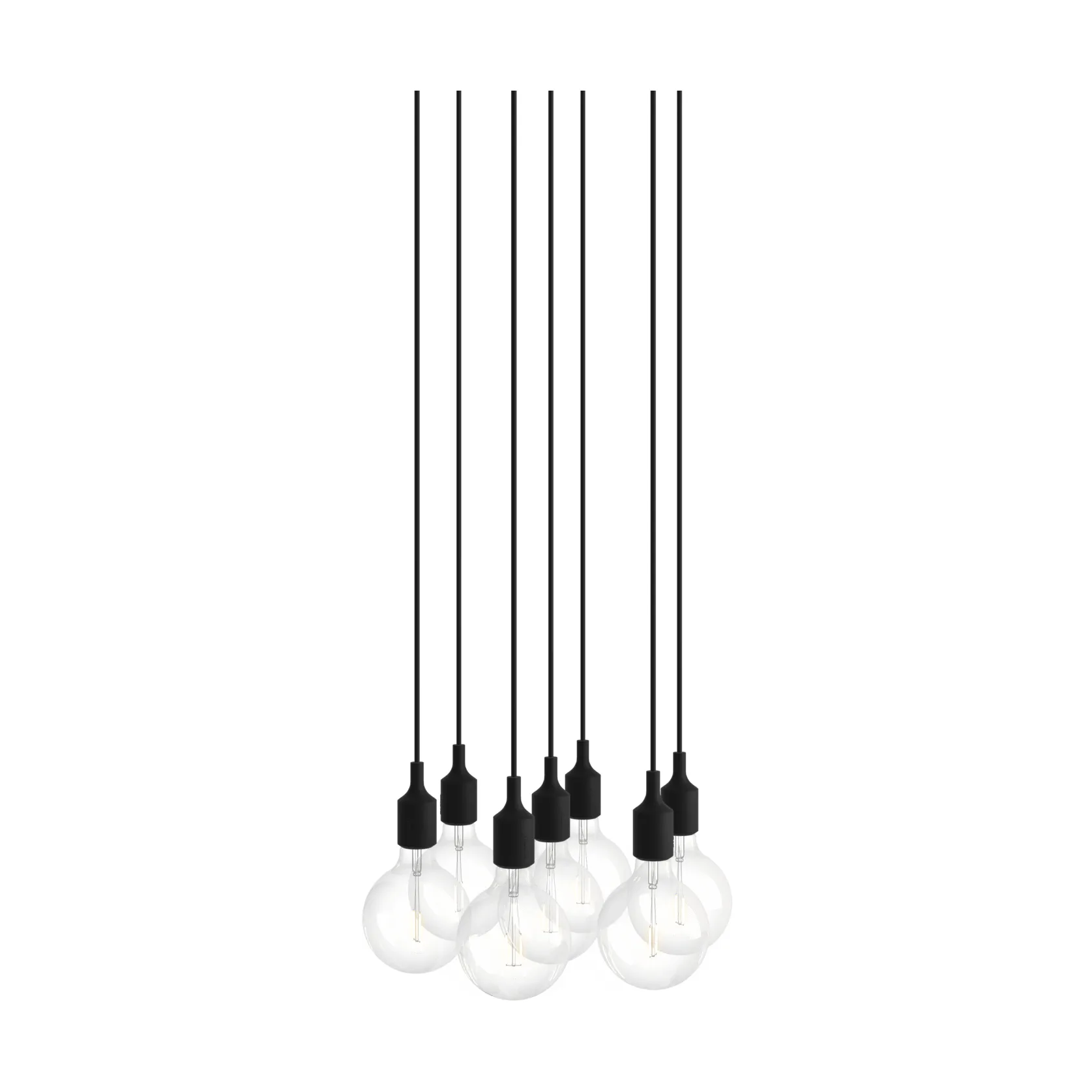 E27 Pendant Cluster 7 lámpara colgante, Black Muuto