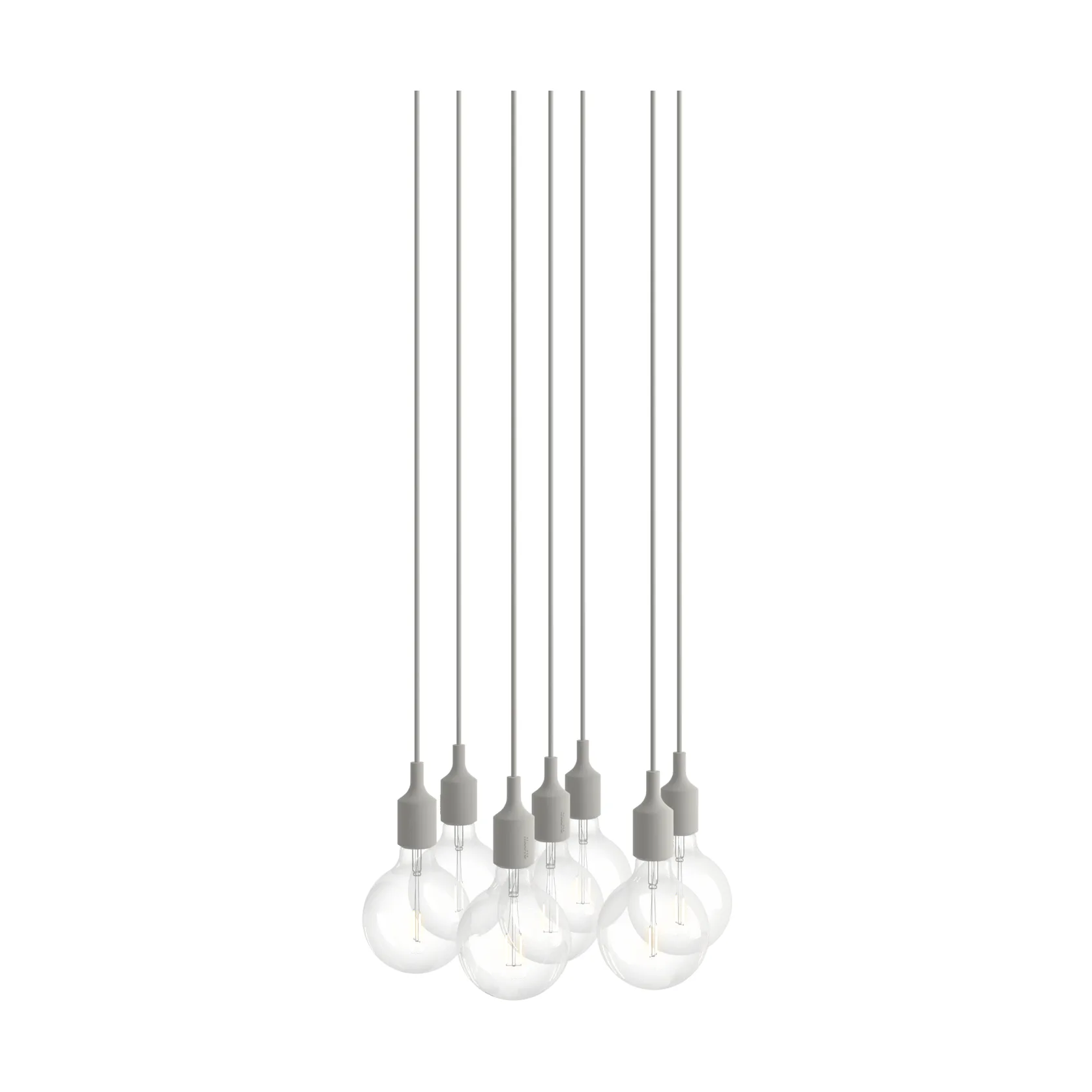 E27 Pendant Cluster 7 lámpara colgante, Gris claro Muuto