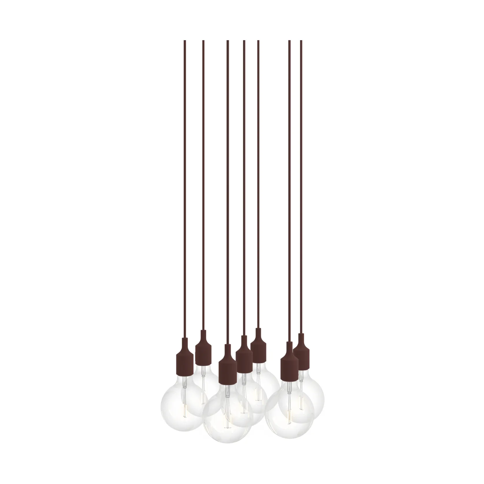 E27 Pendant Cluster 7 lámpara colgante, Rojo oscuro Muuto