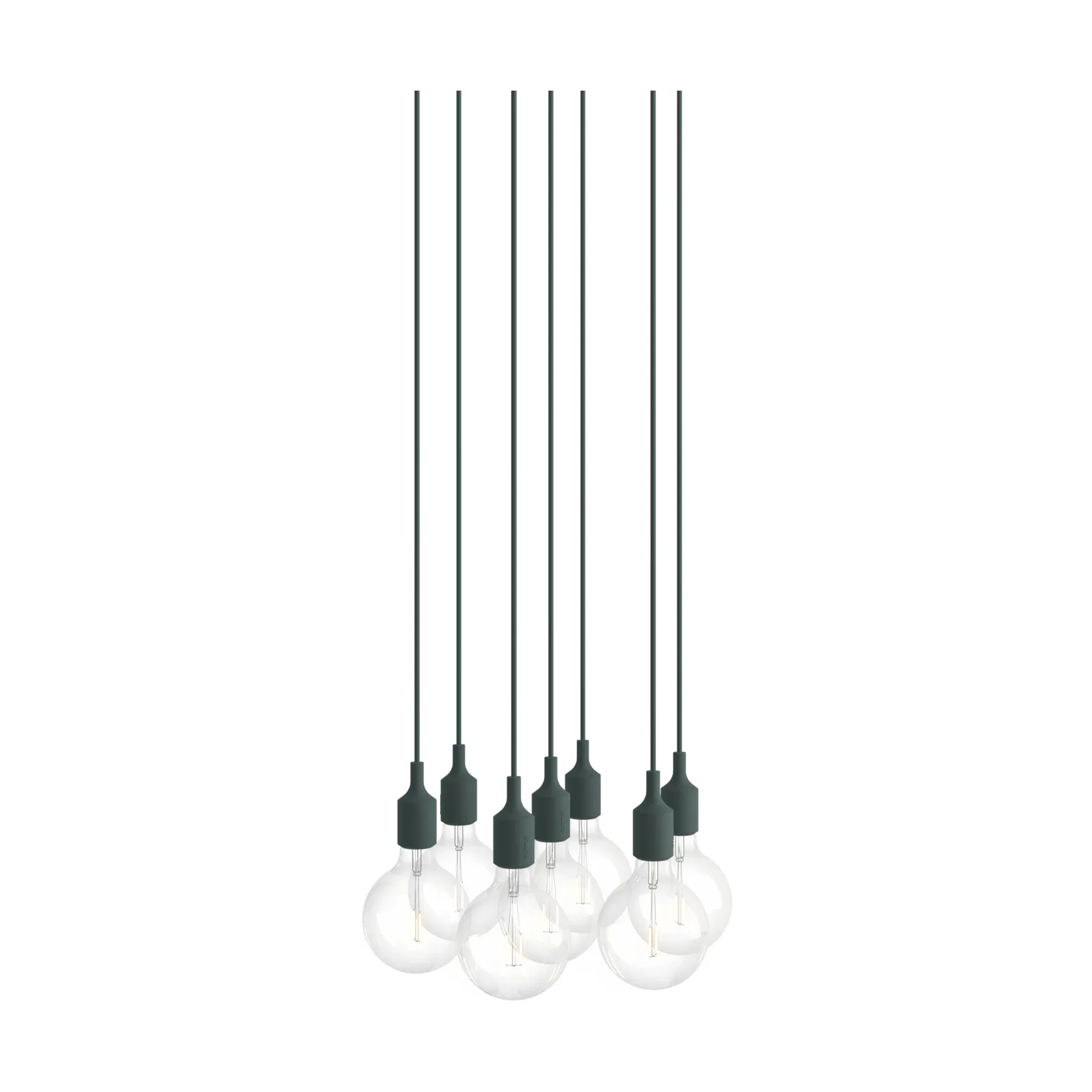 E27 Pendant Cluster 7 lámpara colgante, Verde oscuro Muuto