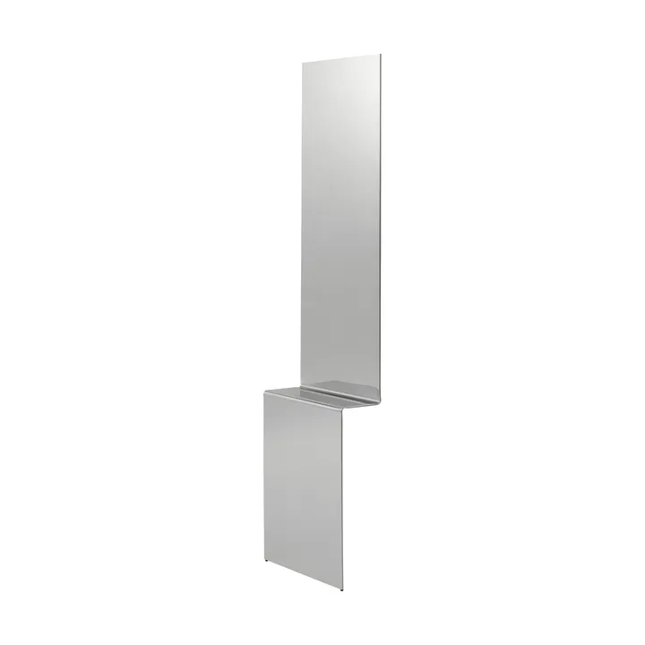 Espejo de pared Pleat  - Acero pulido, 227×57 cm - Muuto