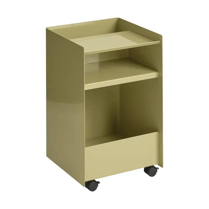 Folded Trolley carrito abierto - Beige oscuro verde 37,4x61,5x37,2 cm - Muuto