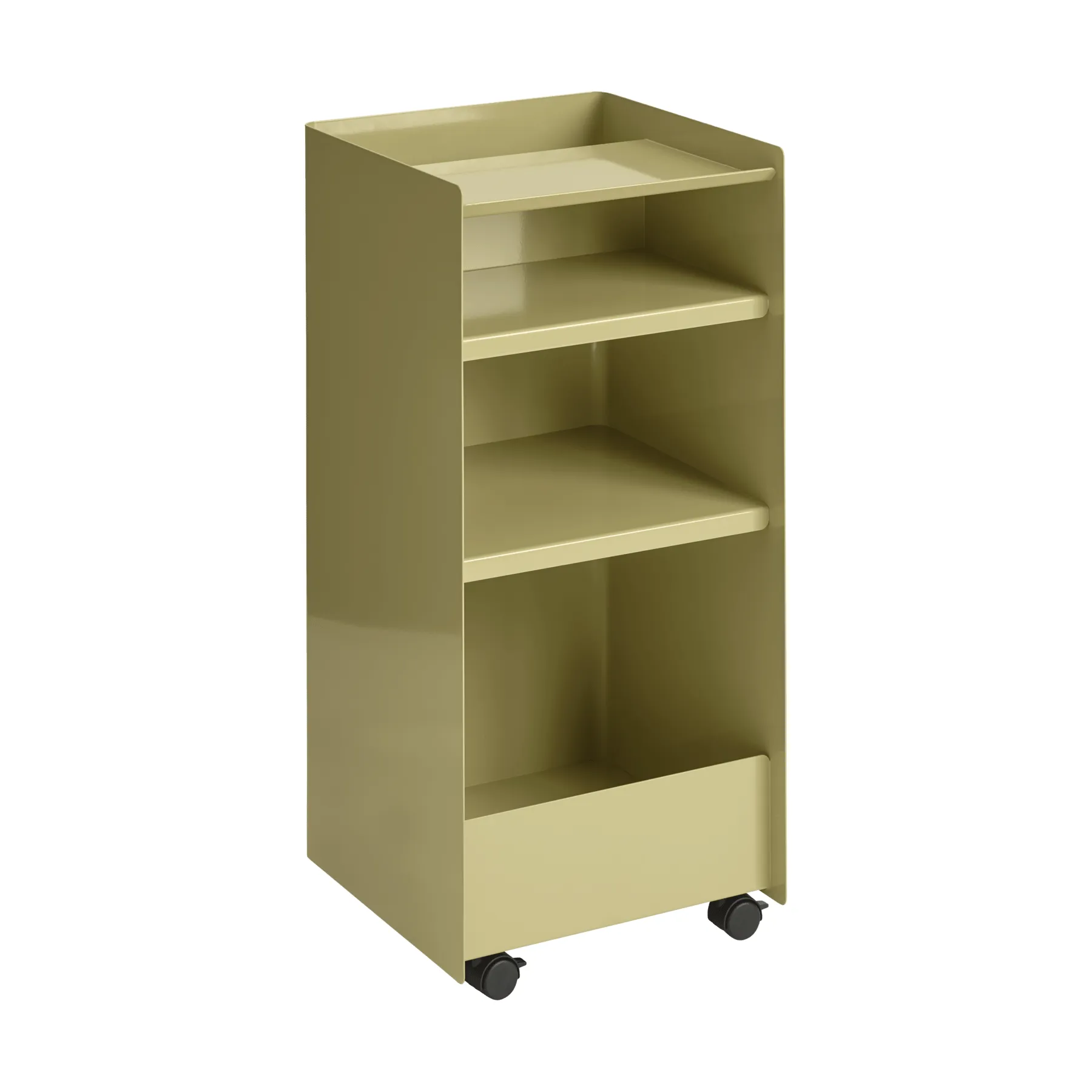Folded Trolley carrito abierto, Beige verde oscuro, 37,4x38,7x37,2 cm Muuto