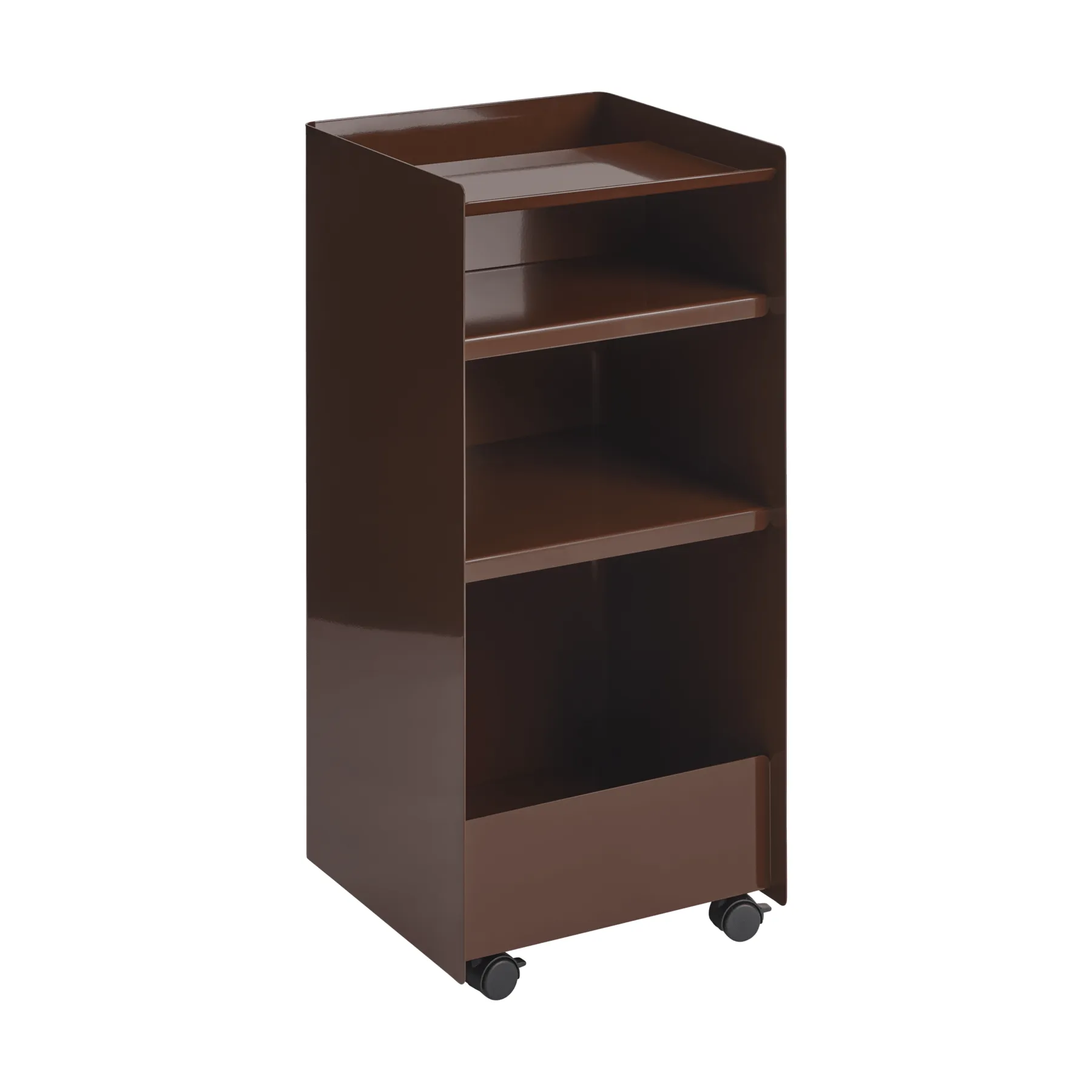 Folded Trolley carrito abierto, Rojo oscuro, 37,4x38,7x37,2 cm Muuto
